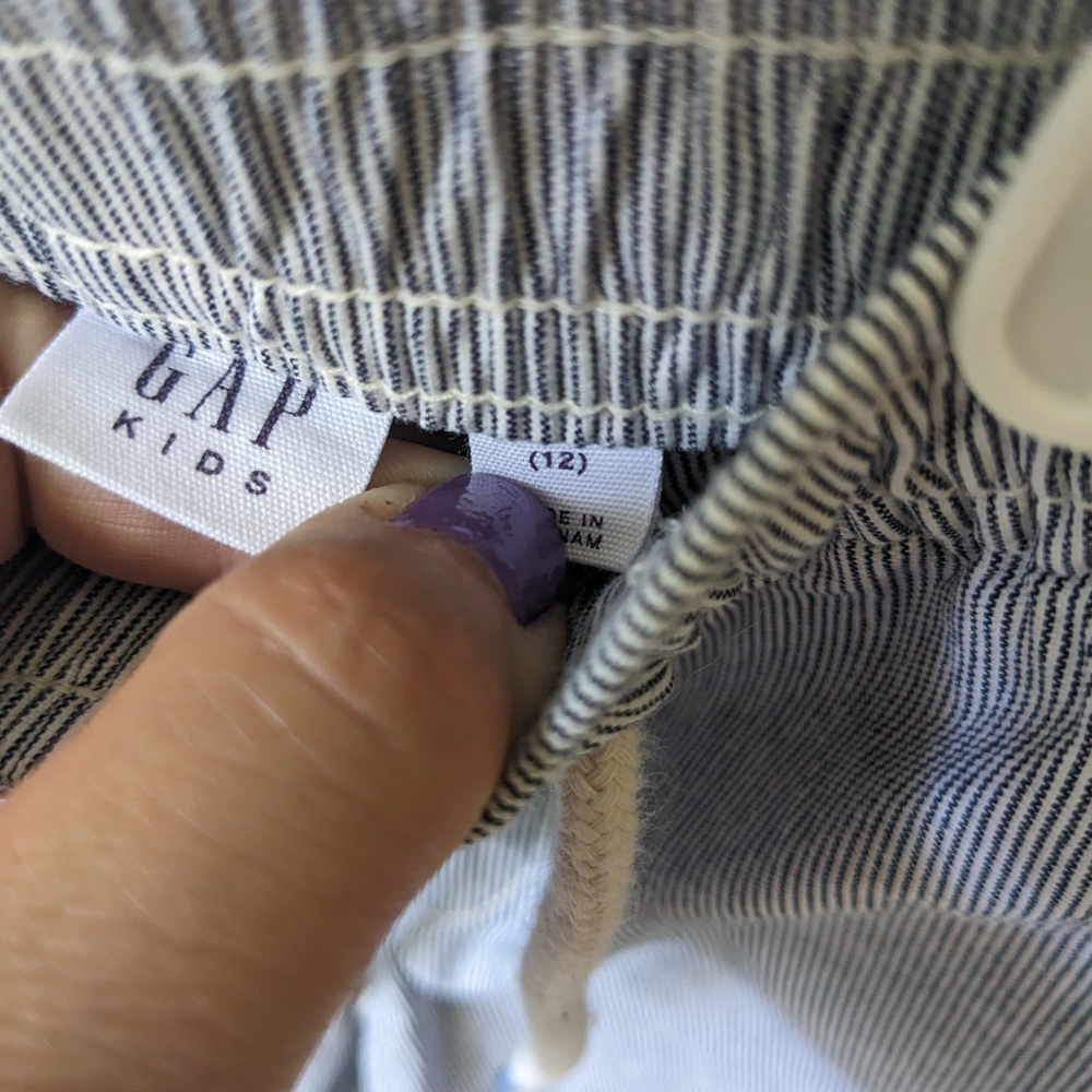 Striped Gray Drawstring Shorts - Picture 3 of 3